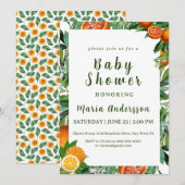 Invitation Baby shower orange doux (Devant / Derrière)