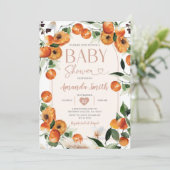 Invitation Baby shower orange Fruit d'agrumes tropicaux d'été (Debout devant)