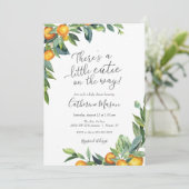 Invitation Baby shower Orange Little Cutie (Debout devant)