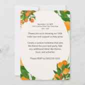 Invitation Baby shower Orange Little Cutie - Marché bio (Dos)