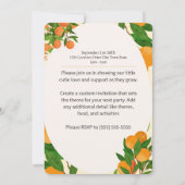 Invitation Baby shower Orange Little Cutie - Marché bio (Dos)