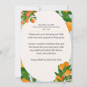 Invitation Baby shower Orange Little Cutie - Marché bio (Dos)