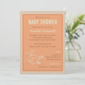 Invitation Baby shower Orange Nid (Debout devant)