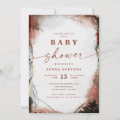 Invitation Baby shower orange rustique Abstrait moderne (Devant)