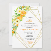 Invitation Baby Shower Oranges et Fleurs (Devant)