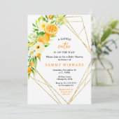Invitation Baby Shower Oranges et Fleurs (Debout devant)