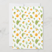 Invitation Baby Shower Oranges et Fleurs (Dos)