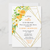 Invitation Baby Shower Oranges et Fleurs (Devant)