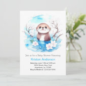 Invitation Baby shower Otter Boy (Debout devant)