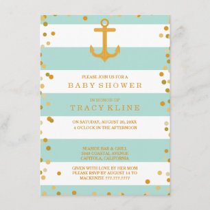 Invitation Baby shower ou aspersion des rayures et des points