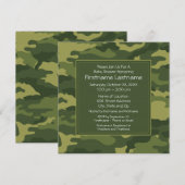 Invitation Baby-Shower ou Fête Camo (Devant / Derrière)