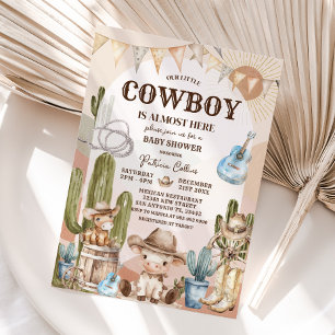 Invitation Baby shower ouest sauvage Cactus Cowboy