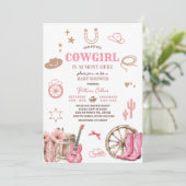 Invitation Baby shower Ouest sauvage de notre petite fille ro (Debout devant)