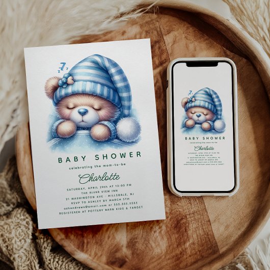 Invitation Baby Shower Our Ours Ourscute Teddy Bear