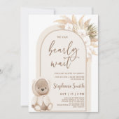 Invitation Baby shower Ours Arch Boho (Devant)