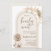 Invitation Baby shower Ours Arch Boho (Devant / Derrière)