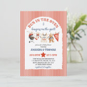 Invitation Baby Shower Ours BBQ Burger (Debout devant)