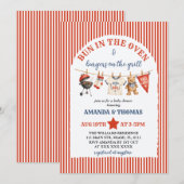 Invitation Baby Shower Ours BBQ Burger (Devant / Derrière)