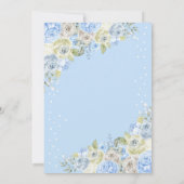 Invitation Baby shower Ours Bébé Bleu Parapluie Teddy (Dos)