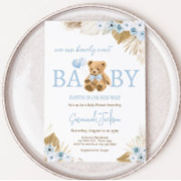 Baby shower Ours Bleu Boho