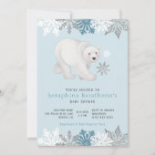 Invitation Baby shower Ours bleu Icy (Devant)