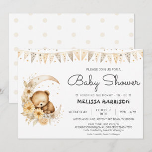 Invitation Baby shower Ours Boho