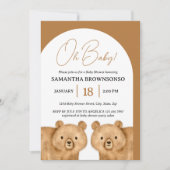 Invitation Baby shower Ours Brown Oh (Devant)