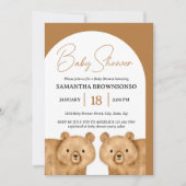 Invitation Baby Shower Ours Brun (Devant)