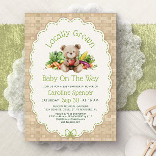 Invitation Baby-Shower Ours Croissance Locale