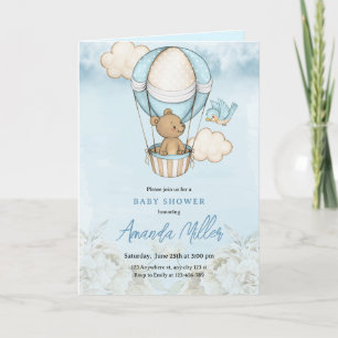 Invitation Baby Shower ours d'amour pour bébé garçon, Baby Sh
