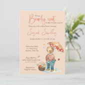 Invitation Baby shower Ours d'automne, Ours d'auto (Debout devant)