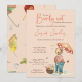Invitation Baby shower Ours d'automne, Ours d'auto (Devant / Derrière)