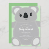 Invitation Baby shower Ours de Koala (Devant / Derrière)