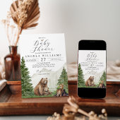 Invitation Baby shower Ours de la forêt de Woodland