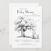 Invitation Baby shower Ours de la Forêt Noire et B (Devant / Derrière)