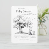 Invitation Baby shower Ours de la Forêt Noire et B (Debout devant)