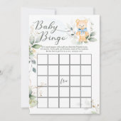 Invitation Baby shower Ours de verdure Traits / Jeux de Bingo (Devant)