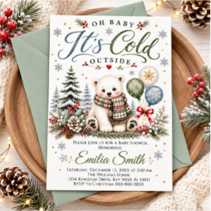 Invitation Baby Shower Ours d'Hiver