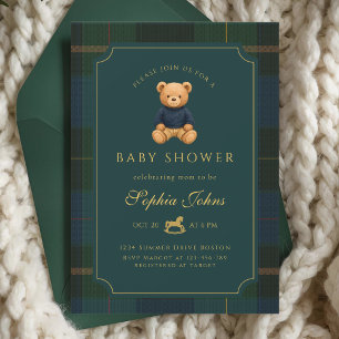 Invitation Baby-shower ours d'hiver de luxe