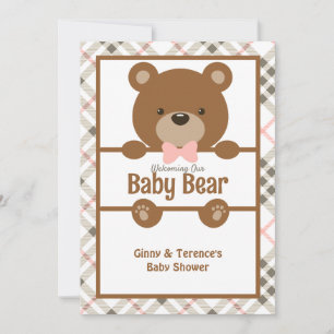 Invitation Baby shower Ours - Douche de Grossesse Classique