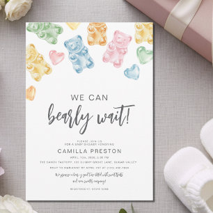 Invitation Baby Shower Ours en Gélatine Aquarelle