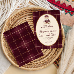 Invitation Baby Shower Ours en peluche de luxe élégant