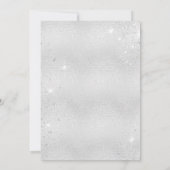 Invitation Baby shower ours en peluche fille rose argent (Dos)