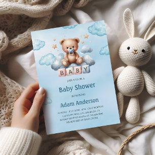 Invitation Baby shower Ours En Teddy - Baby Boy