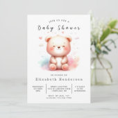 Invitation Baby shower Ours Enchanted Chic (Debout devant)