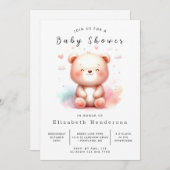 Invitation Baby shower Ours Enchanted Chic (Devant / Derrière)