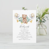 Invitation Baby shower Ours Eucalyptus Nous Pouvons Attendre (Debout devant)