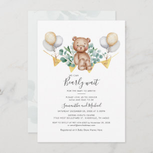 Invitation Baby shower Ours Eucalyptus Nous Pouvons Attendre