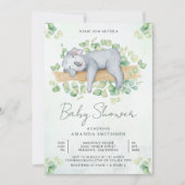 Invitation Baby shower Ours Koala à couchage agréable (Devant)