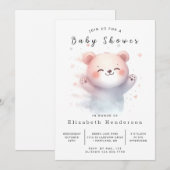 Invitation Baby shower Ours modifiable Whimsy (Devant / Derrière)